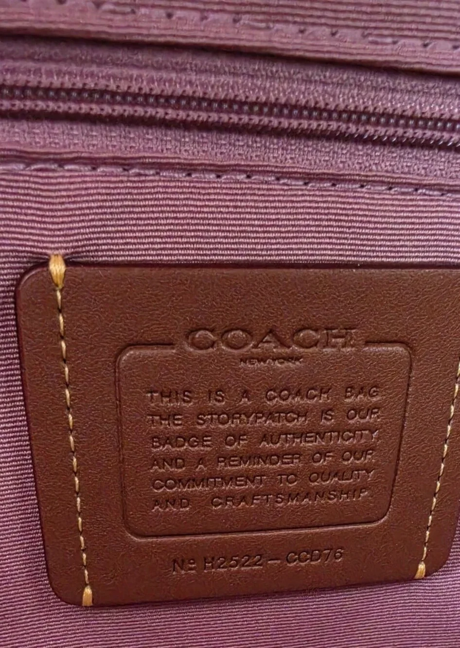 COACH Brown Signature Canvas Satchel with Pink Trim
